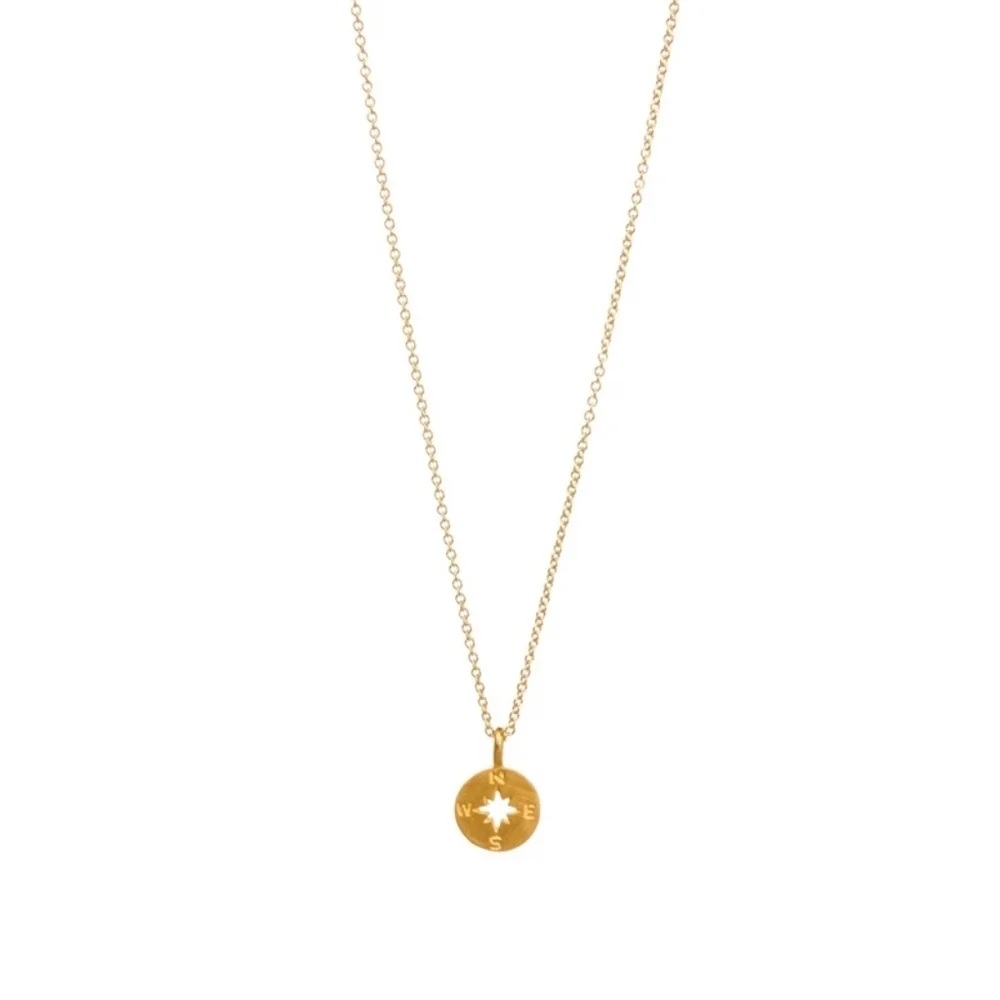 NEW‎ Gold Compass Charm Necklace